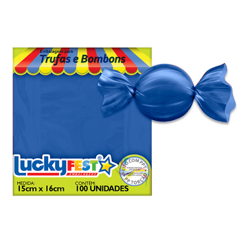 Embalagem Trufas e Bombons Lisa Azul Escuro 15x16cm - 50 Unidades