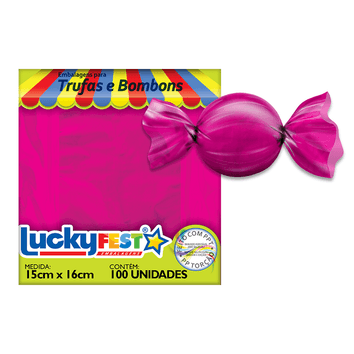 Embalagem Trufas e Bombons Lisa Pink 15x16cm - 50 Unidades