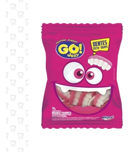 Bala Gelatinosa Go Jelly Dentes Riclan 250g – Sabor Intenso E Textura Macia