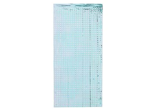 Cortina Metalizada Quadriculada Azul Claro 100x200cm – Efeito Shimmer Wall