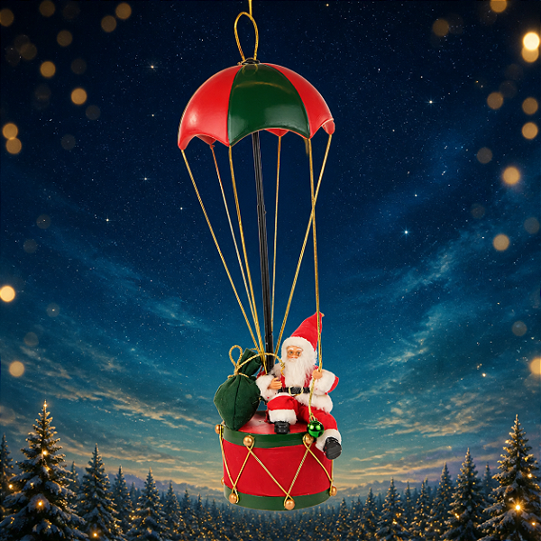 Papai Noel Decorativo Com Balões Vermelho 63cm Natal Festivo