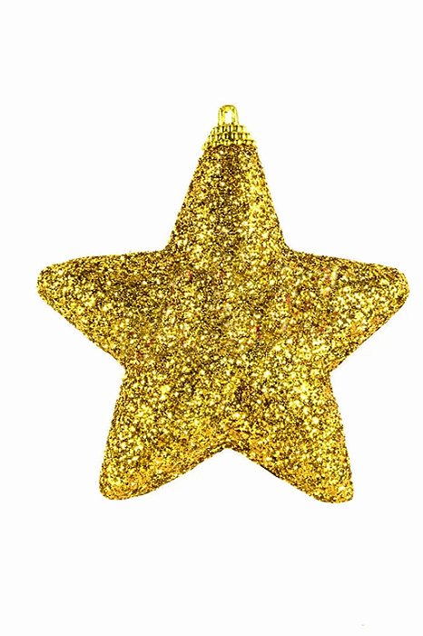 Pendente Estrela Vermelha "Feliz Natal" Dourado – 10cm