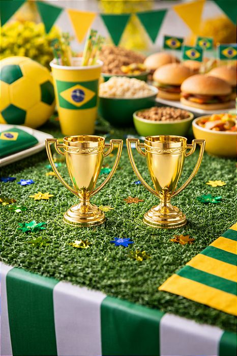 Mini Troféu Dourado 8cm Lembrancinha Premiação Kit 2 Unidades