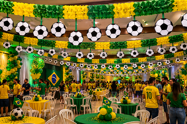 Faixa Decorativa Bola Brasil 3 Metros