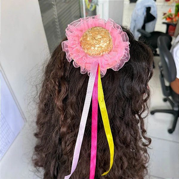 Tiara Junina Chapéu Com Fitas Coloridas