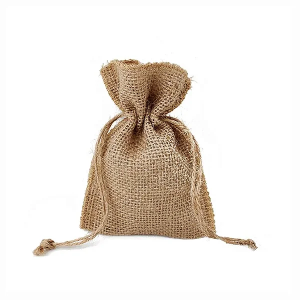 Sacos de Juta 10x14cm com Cordão – Kit com 10 Unidades