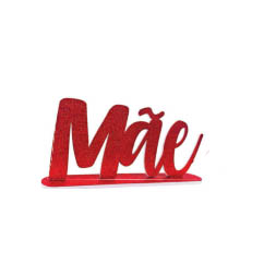 Enfeite de Mesa Letreiro Em EVA "Mãe" 30x13cm