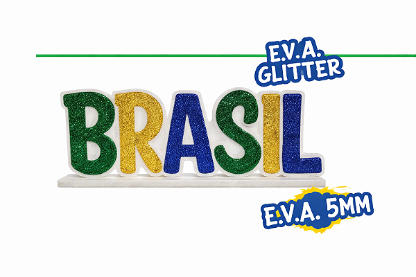Enfeite De Mesa Brasil Em EVA 30x13cm