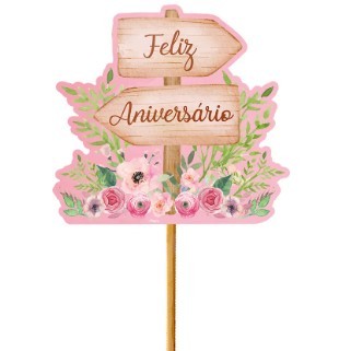 Decoração De Bolo Festa Meu Jardim 15x22cm – Topo De Bolo Infantil