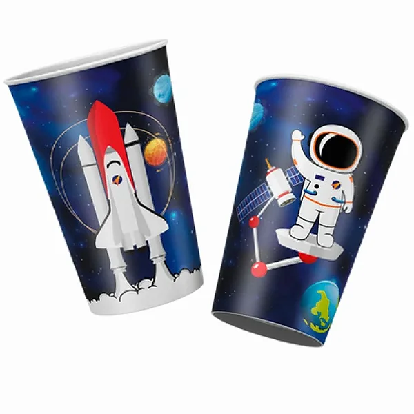 Copo de Papel Festa Astronauta 180ml - 8 Unidades