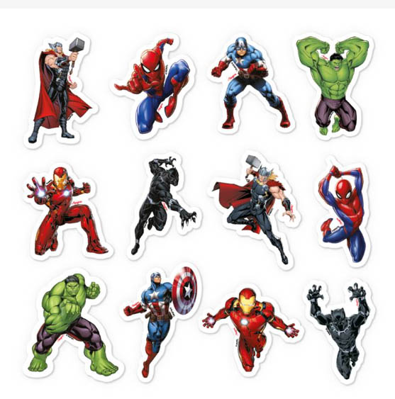 Mini Personagens Decorativos Vingadores 8x6cm - 12 Unidades