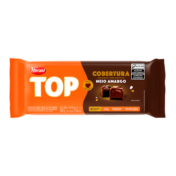 Cobertura Top Chocolate Meio Amargo Barra 500g Harald – Não Precisa Temperar