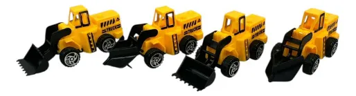 Kit Mini Trator de Brinquedo 9cm Construção – 4 Peças Infantil