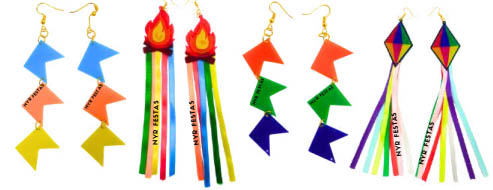 Brinco Junino Sortido (Par) Acessório Festa Junina - 1 Unidade (Par)