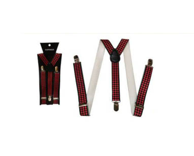 Suspensório Xadrez Vermelho Junino Acessório Festa Junina