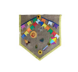 Bandeira Junina em Tecido 41x38cm Decoração Festa Junina