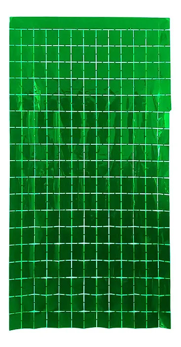 Cortina Metalizada Quadriculada Verde 100x200cm – Efeito Shimmer Wall