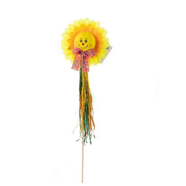 Enfeite Junino Girassol no Palito 48cm – Decoração Festa Junina Colorida
