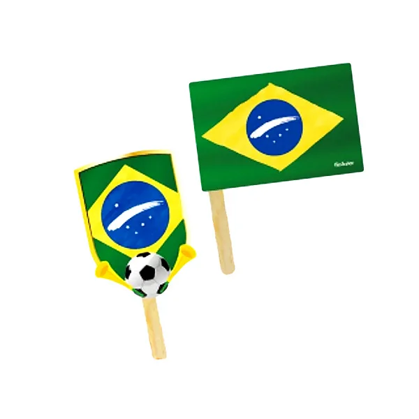 Bandeirinha para Doces Brasil 15cm – Kit com 8 Unidades Copa