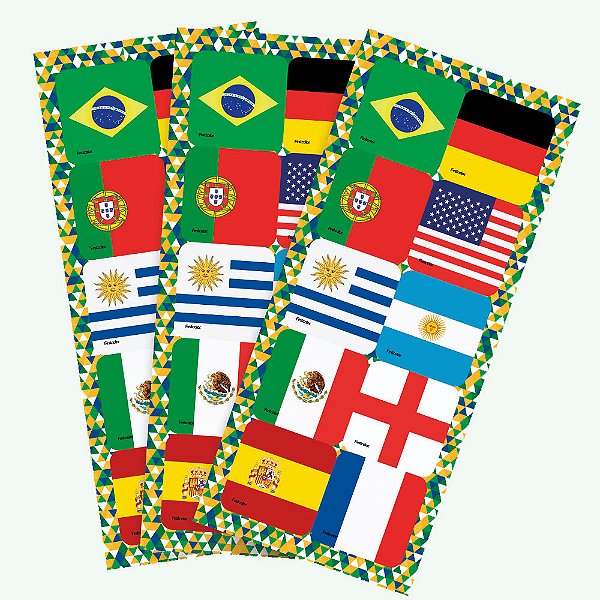 Adesivo Quadrado Nações Copa 2026 – 30 Unidades (3 Cartelas)