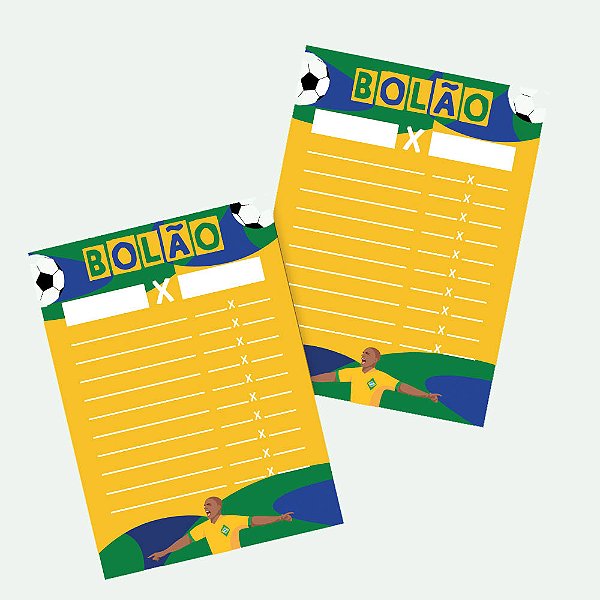 Cartela Bolão Copa 2026 – Kit com 4 Unidades para Jogos e Brincadeiras
