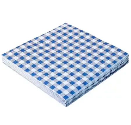 Guardanapo Xadrez Quadriculado Azul 25x25cm - 25 Unidades