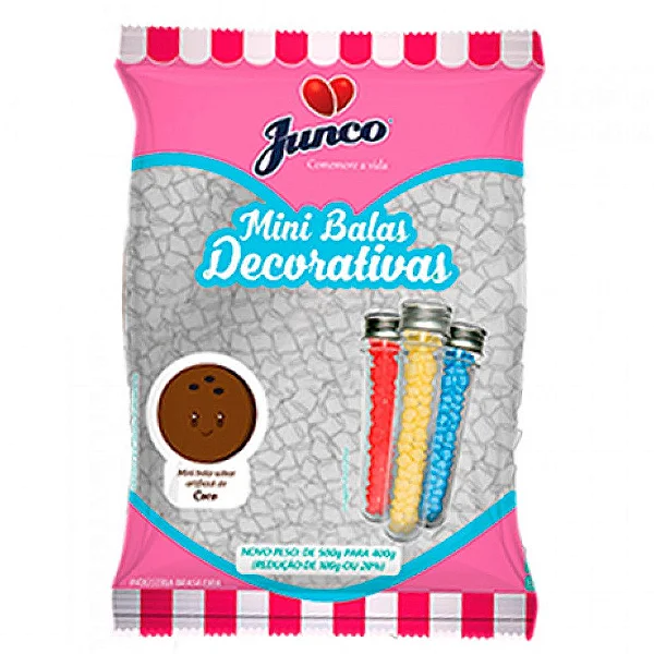Mini Bala Decorativa Sabor Coco – Docinho para Festas e Lembrancinhas