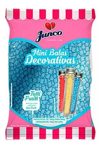 Mini Bala Decorativa Sabor Tutti-Frtti – Docinho para Festas e Lembrancinhas