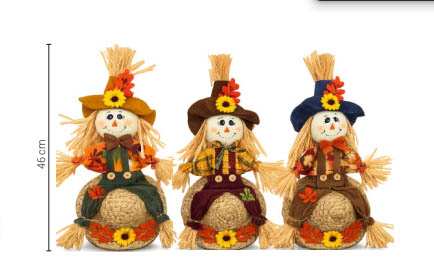 Enfeite Espantalho Junino com Chapéu 46cm – Decorativo Sortido para Festa Junina - 1 Unidade