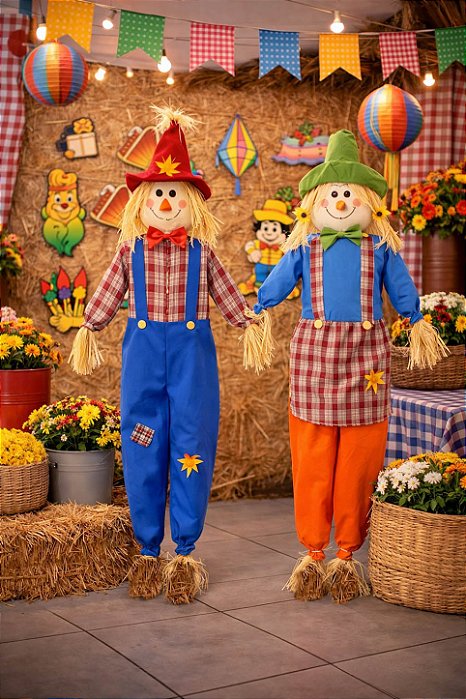 Enfeite Junino Espantalho Gigante 170cm – Decorativo Sortido para Festa Junina (1 Unidade)