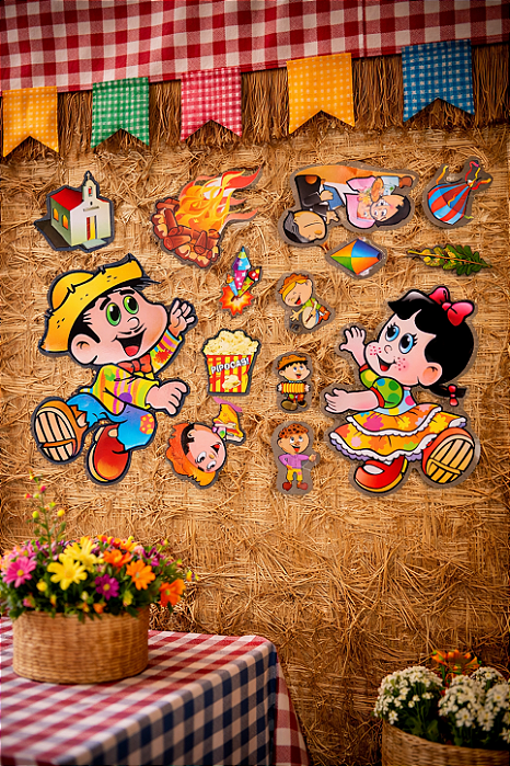 Kit Festa Junina Adesivo com 2 Cartelas – Decoração Temática