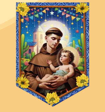 Bandeirão Santo Antônio 65x50cm – Decoração Festa Junina em Papel