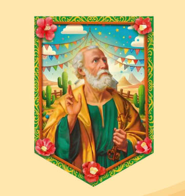 Bandeirão São Pedro 65x50cm – Decoração Festa Junina em Papel