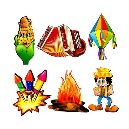 Enfeite Junino Sortido com 6 Unidades – Decoração Festa Junina 23cm