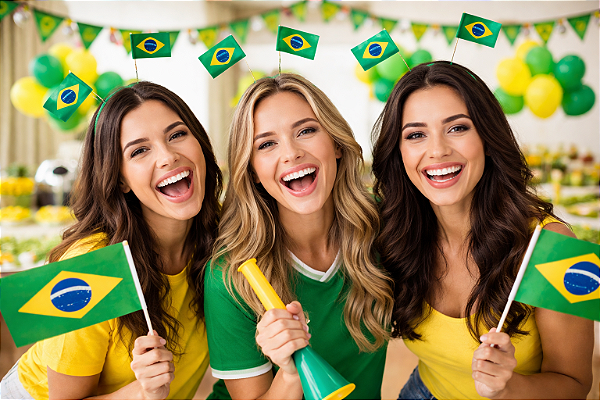Tiaras Arco com Bandeira do Brasil – Kit com 5 Unidades Copa