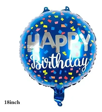 Balão Metalizado Happy Birthday 45cm (18”) – Para Gás Hélio