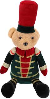 Urso Quebra-Nozes Sentado Xadrez 36cm – Decoração Natalina