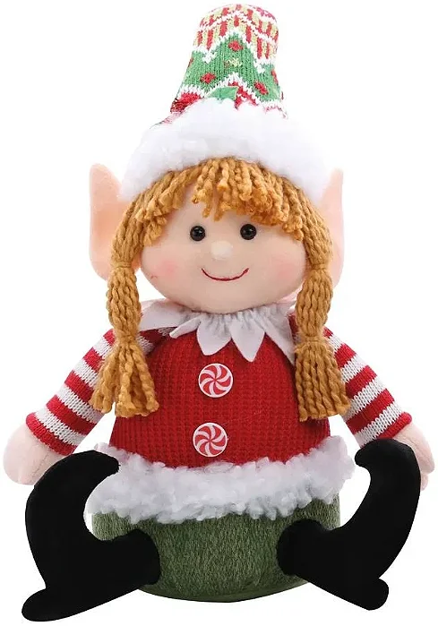 Elfo de Natal Sentado 30cm – Sortido 1 Unidade Decorativo