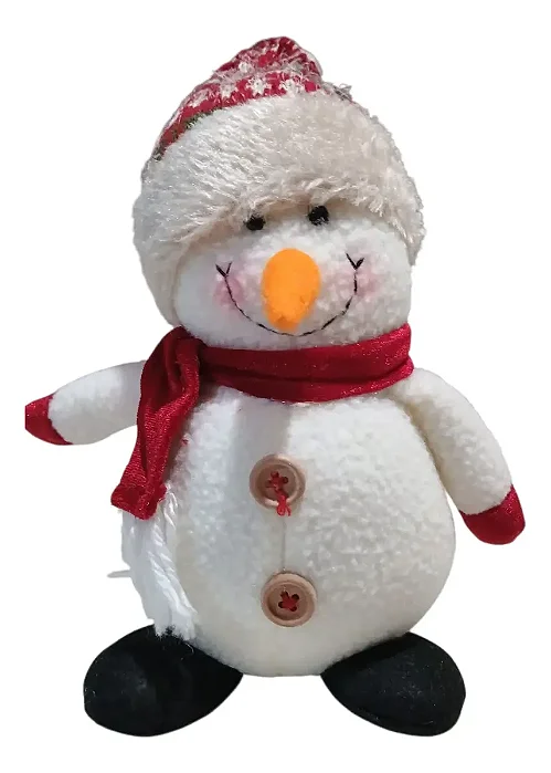 Boneco de Neve Decorativo com Gorro e Cachecol 22cm