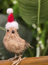 Pássaro com Gorro Noel 25cm – Enfeite Natalino Decorativo