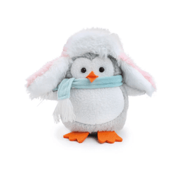 Pinguim Decorativo com Gorro e Cachecol Rosa/Azul 20cm – Enfeite Natalino