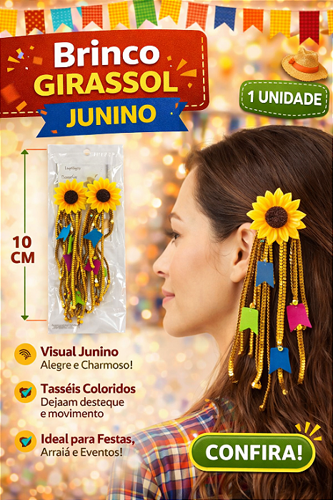 Brinco Junino Girassol – 1 Par