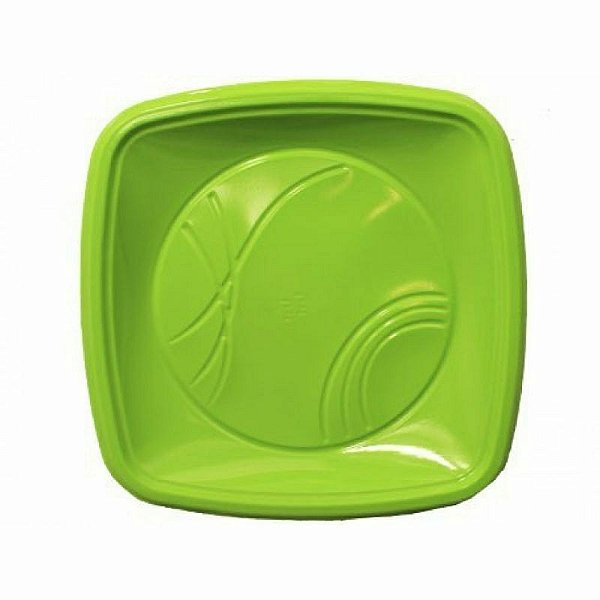 Prato Quadrado 15 cm - Verde Claro - 10 Unidades