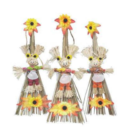 Espantalho De Palha Na Vassoura Festa Junina 35 Cm - Modelo Sortido - 1 Unidade