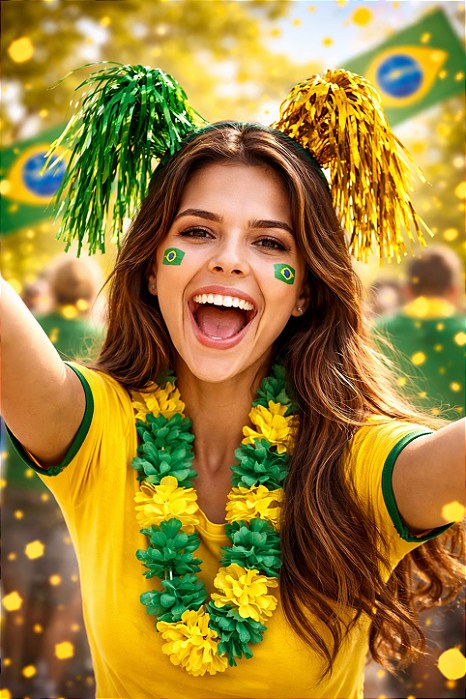 Tiara Metalizada Brasil – 12 Unidades