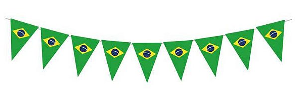 Guirlanda Brasil Copa do Mundo – 10 Bandeiras 2,7m