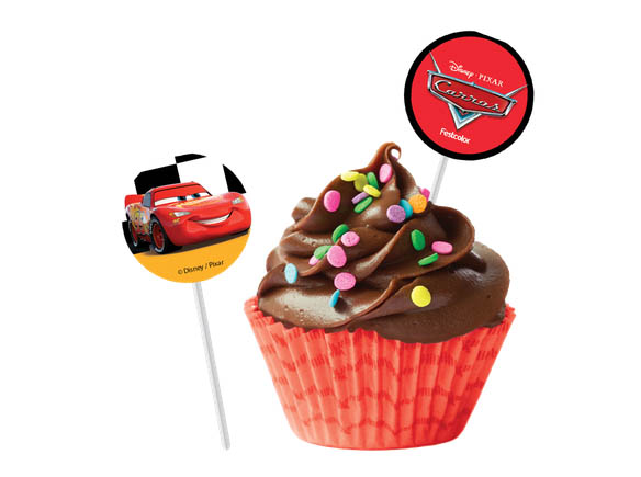 Bandeirinha para Docinhos Festa Carros Disney 9x4cm - 8 Unidades