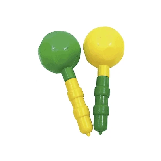 Maraca Bola Verde e Amarelo - 1 Unidade