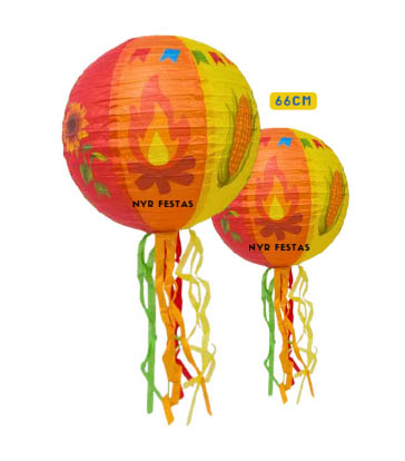Balão Luminária em Papel Colorido Estampado – 1 Unidade