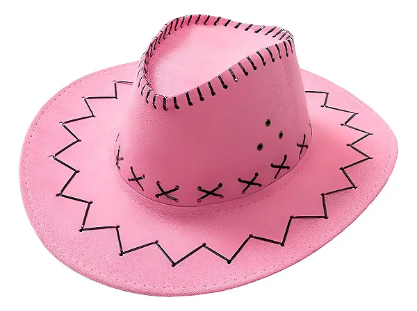 Chapéu de Cowboy Faroeste Rosa Adulto – Estilo Western